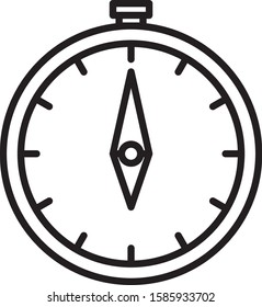 Black line Compass icon isolated on white background. Windrose navigation symbol. Wind rose sign.  Vector Illustration