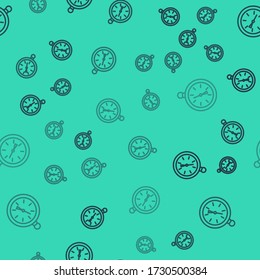 Black line Compass icon isolated seamless pattern on green background. Windrose navigation symbol. Wind rose sign. Vector Illustration
