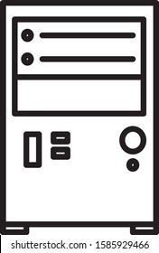 Black line Computer icon isolated on white background. PC component sign.  Vector Illustration