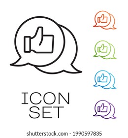 Black line Consumer or customer product rating icon isolated on white background. Set icons colorful. Vector