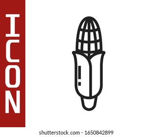 Schwarze Linie Mais Symbol einzeln auf weißem Hintergrund. Vektorillustration-Illustration