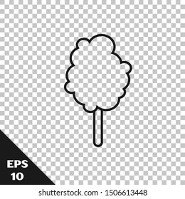 Black line Cotton candy icon isolated on transparent background.  Vector Illustration