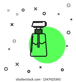 Black line Cream or lotion cosmetic tube icon isolated on white background. Body care products for men.  Vector Illustration