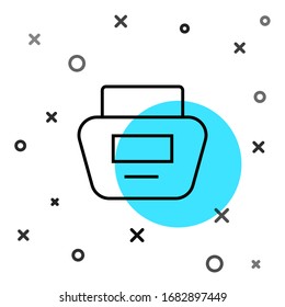 Black line Cream or lotion cosmetic tube icon isolated on white background. Body care products for men. Random dynamic shapes. Vector Illustration