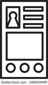 Black line Create account screen icon isolated on white background.  Vector Illustration