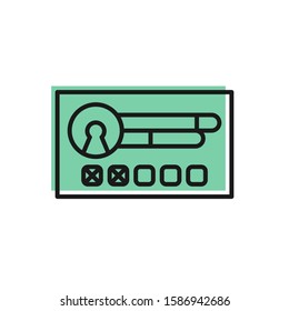 Black line Create account screen icon isolated on white background.  Vector Illustration
