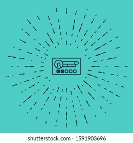 Black line Create account screen icon isolated on green background. Abstract circle random dots. Vector Illustration