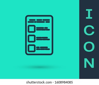 Black line Create account screen on mobile phone icon isolated on green background.  Vector Illustration