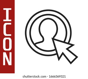 Línea negra Crear icono de pantalla de cuenta aislado en fondo blanco. Ilustración vectorial