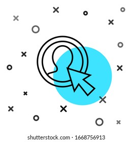 Black line Create account screen icon isolated on white background. Random dynamic shapes. Vector Illustration