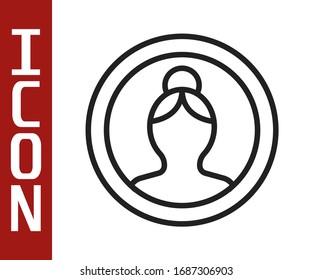 Black line Create account screen icon isolated on white background.  Vector Illustration