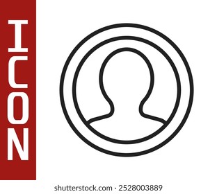 Black line Create account screen icon isolated on white background.  Vector Illustration