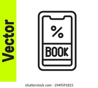 Black line Cruise ticket for traveling by ship icon isolated on white background. Travel by Cruise liner. Cruises to Paradise.  Vector