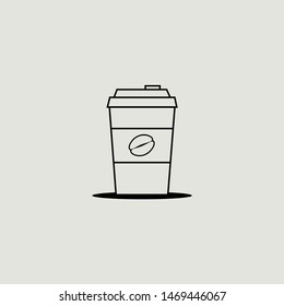 black line Cup Vector Cartoon for cafe Logo or cafe template