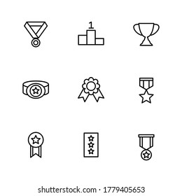 Black line cupa icon set