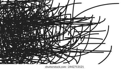 Black line curve vector for background design.