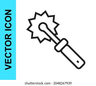 Black line Cutter roll for honey icon isolated on white background. Tool of the beekeeper.  Vector
