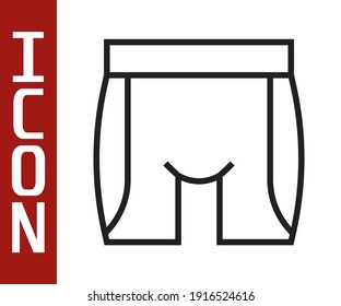 Black line Cycling shorts icon isolated on white background.  Vector