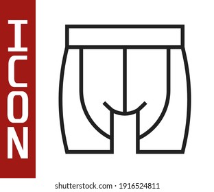 Black line Cycling shorts icon isolated on white background.  Vector