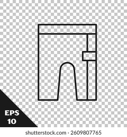 Black line Cycling shorts icon isolated on transparent background.  Vector