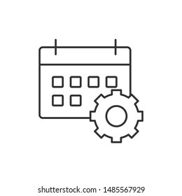 Black line date settings icon