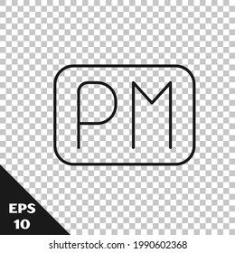 Black line Day time icon isolated on transparent background. Time symbol.  Vector