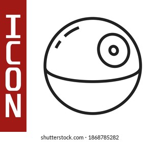 Black line Death star icon isolated on white background.  Vector