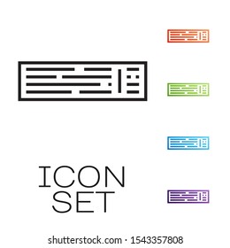 Black line Deck of playing cards icon isolated on white background. Casino gambling. Set icons colorful. Vector Illustration
