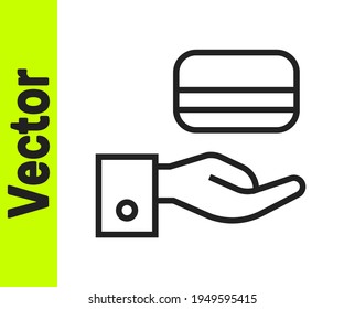 Línea negra Bloqueo digital de puertas con tecnología inalámbrica para el icono de desbloqueo aislado en fondo blanco. Señal de la manecilla de la puerta. Un hogar seguro e inteligente.  Vector