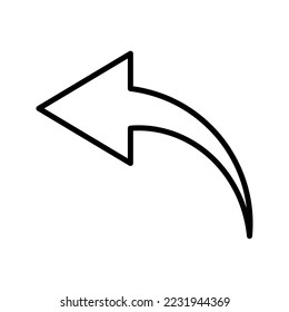 icono de flecha de dirección de línea negra simple
