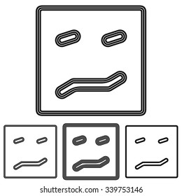 Black line disgust symbol logo design set