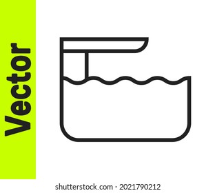 Black line Diving board or springboard icon isolated on white background.  Vector