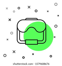 Black line Diving mask icon isolated on white background. Extreme sport. Diving underwater equipment.  Vector Illustration