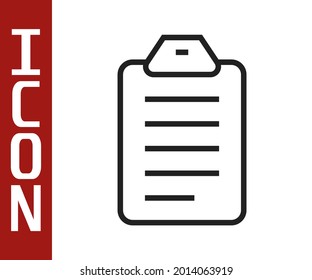 Black line To do list or planning icon isolated on white background.  Vector