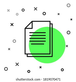 Icono de Documento de línea negra aislado en fondo blanco. Icono de archivo. Icono de lista de verificación. Concepto de negocio.  Ilustración vectorial