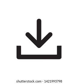 Black line download icon for sale