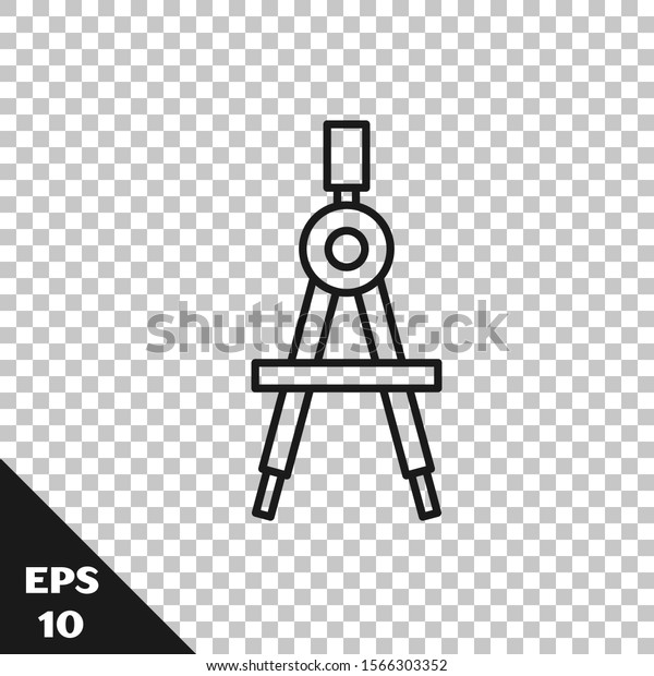 Black line Drawing\
compass icon isolated on transparent background. Compasses sign.\
Drawing and educational tools. Geometric instrument.  Vector\
Illustration