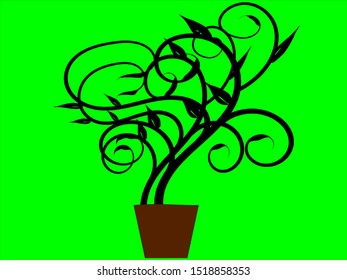 Black line drawing with flowers in the background