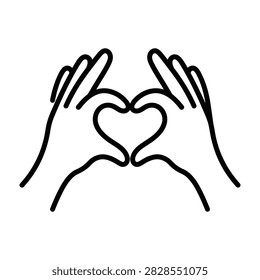 Black line drawing hands