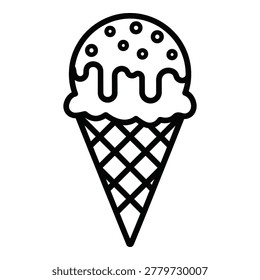 Black line drawing ice