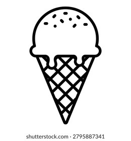 Black line drawing ice