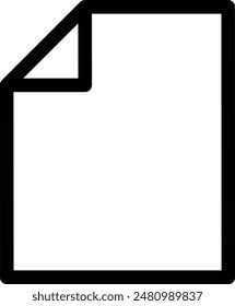 Black line drawing icon of a piece of paper