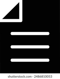 Icono de dibujo de línea negra de un pedazo de papel Horizontal