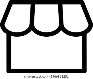 Black line drawing icon for shop