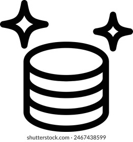 Icono de línea negra de monedas apiladas
