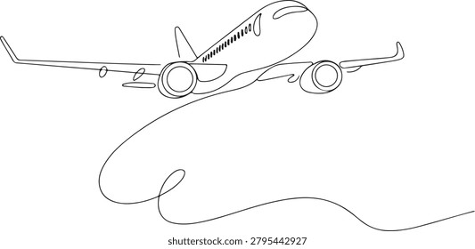 Black line drawing jet