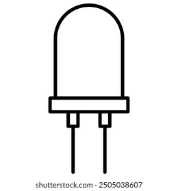 Black line drawing of an LED light bulb on a plain background.
