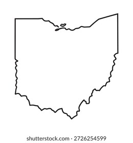 black line drawing of ohio state map