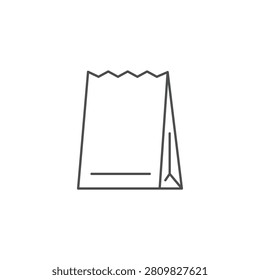 Black line drawing of a plastic bag