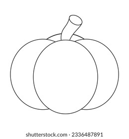 black line drawing with pumpkin shape